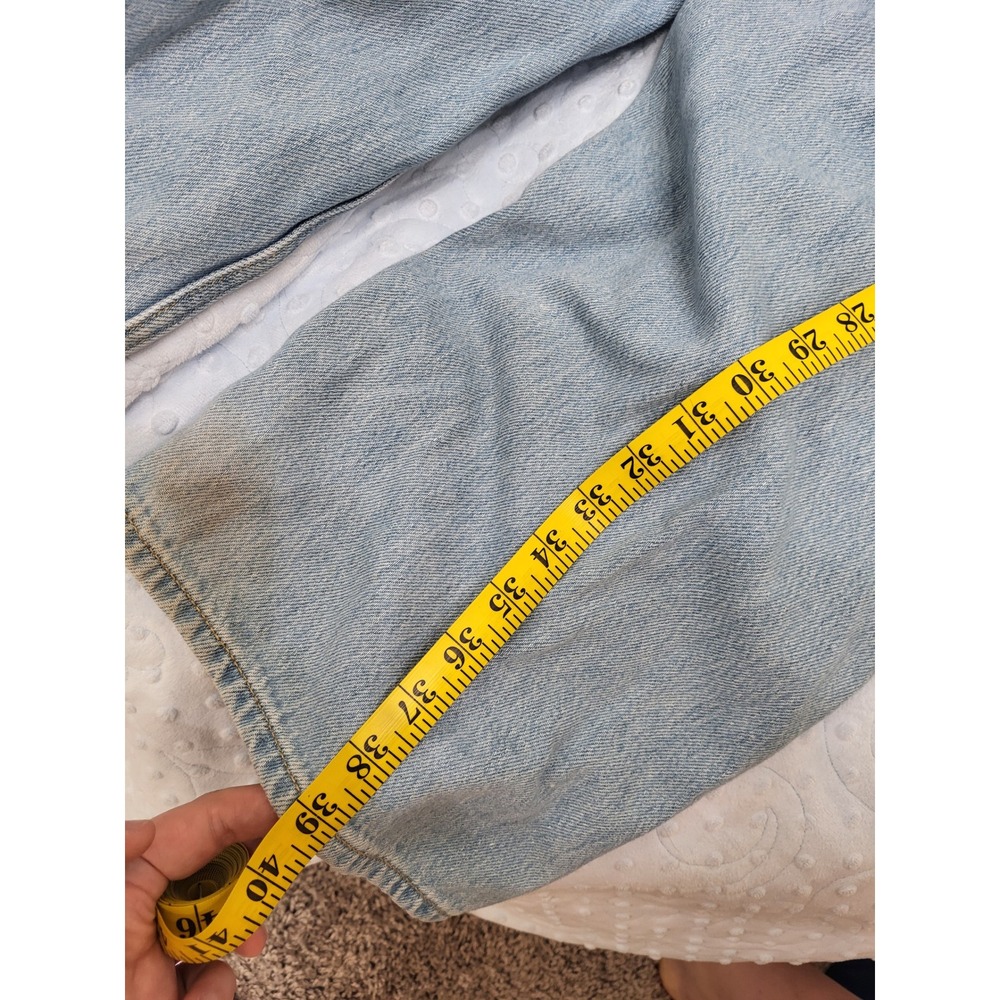 Old Navy Sky-Hi Wide Leg Cargo Jeans Light Wash Extra High Rise Womens Size 12 - Picture 6 of 10